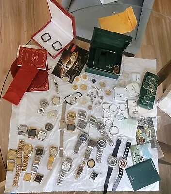 Super Lot Of Vintage RolexCartierSeikoOmega Etc. Parts And Pieces Great Deal • $2499