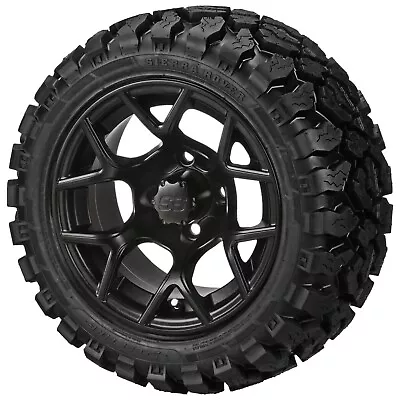 4 2x7 Matte Black Ninja Wheels With 20x10R-12 Sierra Rover Radial Tires • $559