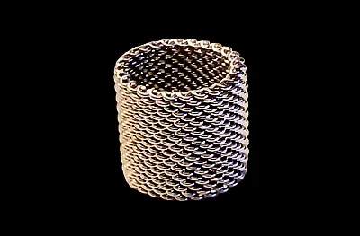 $25 • Buy Phoenix Jewelry Manufacturing PJM Stainless Steel Mesh Ring 2cm Wide Size 7.5