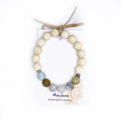 $22 • Buy Mia Lava The Amazon Aromatherapy Diffuser Bracelet - Hand Crafted - Amazonite
