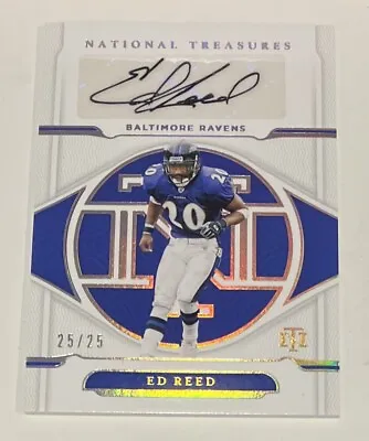 2021 Panini National Treasures Ed Reed #S-ER Autograph 25/25 HOF • $105