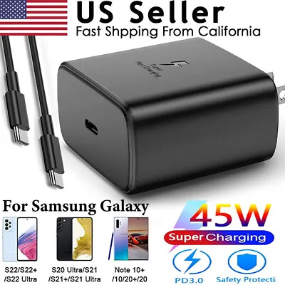 45W USB-C Super Fast Wall Charger & 6FT Cable For Samsung Galaxy S20 S21 S22 S23 • $2.99