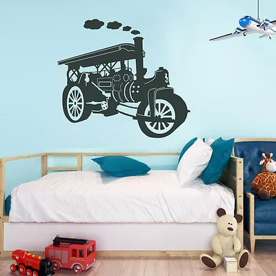 £10.27 • Buy Steam Roller Engine Train Railway Transport Locomotive Vinyl Wall Stickers A86