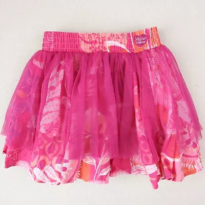 Baby Naarjie Skirt Toddler Girls Size 18 24 Month Floral Tiered Pink Mesh Ruffle • $14.99