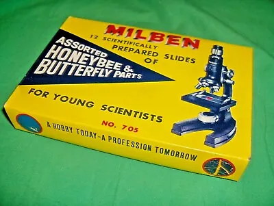 #328 - Vintage Milben Microscope Slides - Set Of 12 - Honeybee & Butterfly Parts • $12.50