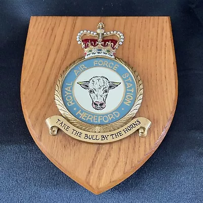 Rare/Vintage Royal Air Force RAF HEREFORD Mess Wall Plaque/Shield-Hand-painted • £49.99
