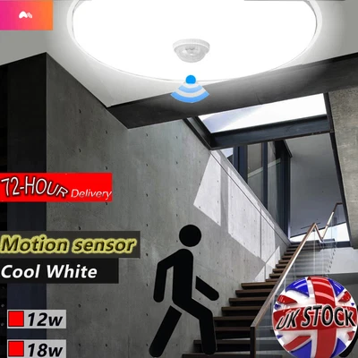 £11.15 • Buy Modern LED Ceiling Light Motion Sensor PIR Light Bathroom Kitchen Hallway Lamps