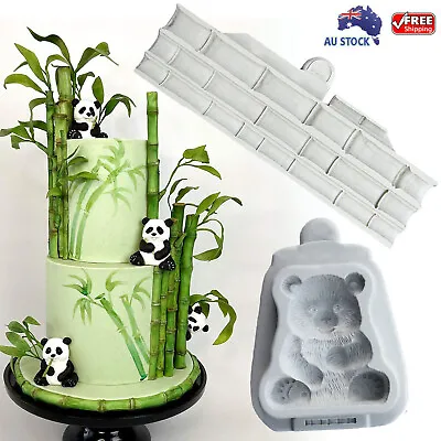 $8.99 • Buy Silicone Panda Bamboo Cake Fondant Sugarcraft Decor Mold Chocolate Baking Mould