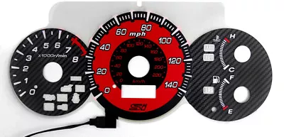 RED Glow Carbon Fiber Gauge For 02-05 Honda Civic Si EP3 Instrument Cluster JDM • $59.95