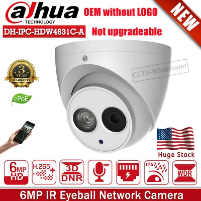 Dahua OEM 6MP POE IP Camera IPC-HDW4631C-A IR 50M MiC Audio Outdoor IP67 Metal  • $64.60