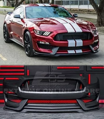 Fits 15-17 Ford Mustang Full Conversion Front Bumper GT350 Style Polyurethane • $999.98