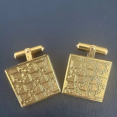 Christian Dior Vintage Gold Plated Logo Cufflinks • $74.90