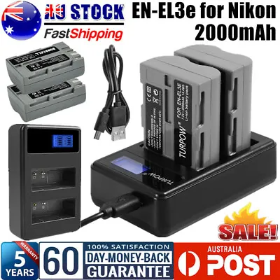 2/4x 2000mAh EN-EL3e Battery / Dual Charger For Nikon D700 D300 D90 D80 D70 D50 • $33.99