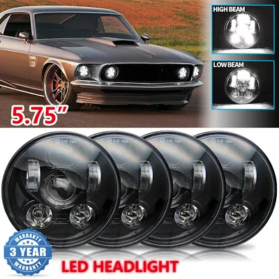 4pcs 5.75  5-3/4 LED Headlight Hi/Lo Sealed Beam Projector For Ford Mustang 1969 • $92.99