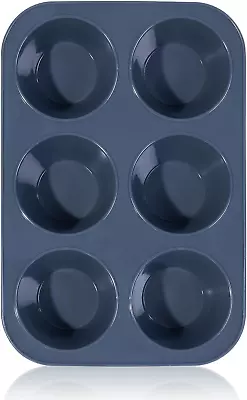 Silicone Muffin Baking Pan & Cupcake Tray 6 Cup - Nonstick Cake Molds/Tin Large • $13.33