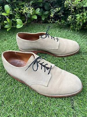 Walk Over Vintage Men's Tan Suede Leather Saddle Shoes Sz 9 E/C Made In USA • $59.25