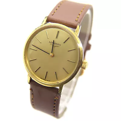 Longines Watch Manual Men's 33mm Gold Dial Swiss Made Round Vintage Without Box • $158