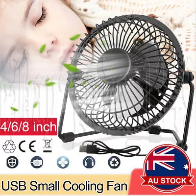 $10.95 • Buy 4/6/8inch Portable USB Table Fan Mini USB Desk Fan Small Quiet Personal Cooler