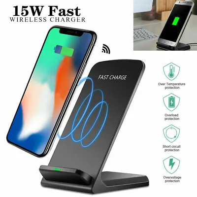 15W Wireless Charger Fast Charging Stand Dock Fr IPhone 8 11 12 13 14 Pro Max • $13.99