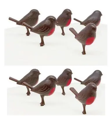 £3.39 • Buy Christmas Red Robin Cake Toppers  Decoration Reusable 10 Pcs 