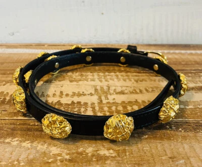 $124.99 • Buy Vintage Yves St Laurent Women's Black And Gold Statement Belt Made In Italy