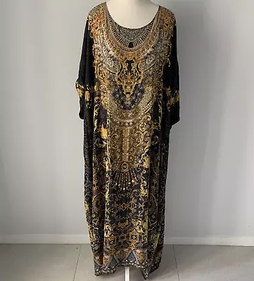 INOA Australia Women's KAFTAN One Size - Black SILK Embellished • $97.86