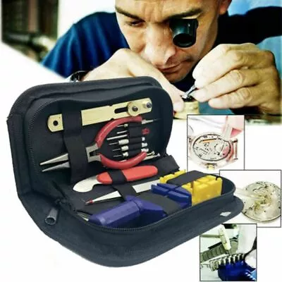 16pcs Watch Repair Tools Kit Link Remover Spring Bar Tool Case Opener Set • $22.12