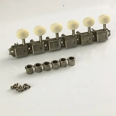 Lefty Kluson Deluxe Nickel Aged Tuners Vintage Relic White Buttons Musicmaster • $179.99