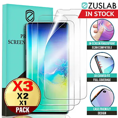 $9.65 • Buy Galaxy S10 S10+ S9 S8 Plus ZUSLAB Full Cover Screen Protector For Samsung X 3