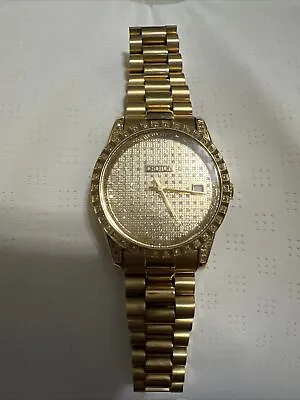 Men’s Croton Diamond Gold Watch W/ Skeleton Back. Rare! • $500