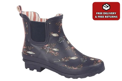 £23.99 • Buy Womens Ankle High Wellington Boots Ladies Low Heel Wellies Waterproof Floral