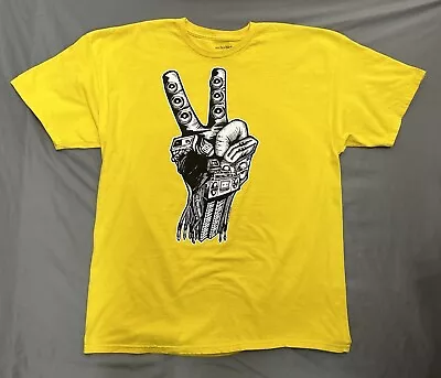 Anchor Blue T-Shirt Mens XXL Yellow Streetwear Peace Sign 2009 ODM • $14