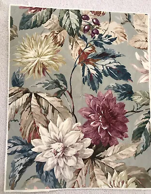 £10 • Buy Sanderson Curtain Fabric ‘ Dahlia & Rose Hip’ Mulberry/Grey Velvet Cushion Panel