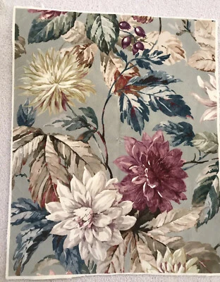£10 • Buy Sanderson Curtain Fabric ‘ Dahlia & Rose Hip’ Mulberry/Grey Velvet Cushion Panel