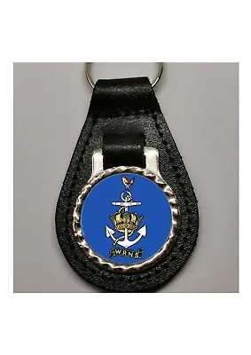 £4.45 • Buy Womens Royal Navy Service WRNS Military Army Leather Pear Drop Shape Key Ring