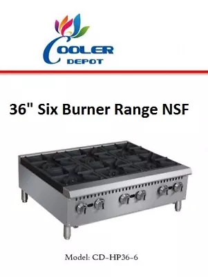 NEW 36  Six Gas Burner Hot Plate Range Commercial Restaurant Model CD-HP36-6 NSF • $690.53