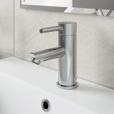 £20.97 • Buy Modern Chrome Bathroom Sink Twin Taps Bath Filler Shower Mixer Basin Mini Mixer