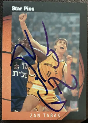 Zan Tabak Basketball 1991 Star Pics Rookie Autograph Card Yugoslavia Rare Auto • $7.99