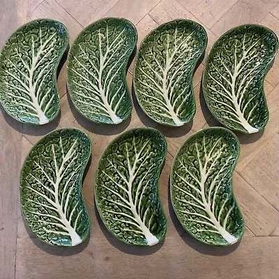 Vintage Majolica Green Cabbage Leaf Kidney Shape Dish  P393 Subtil Portugal • £85