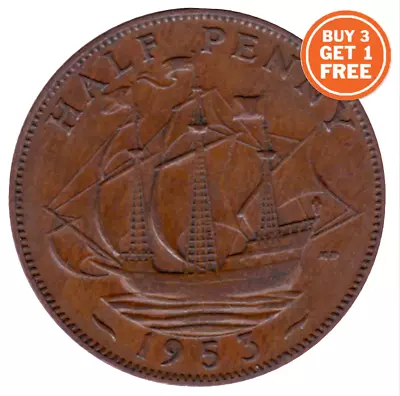 1953 - 1967 Elizabeth Ii Half Penny Half Pennies Choice Of Year Date • £0.99