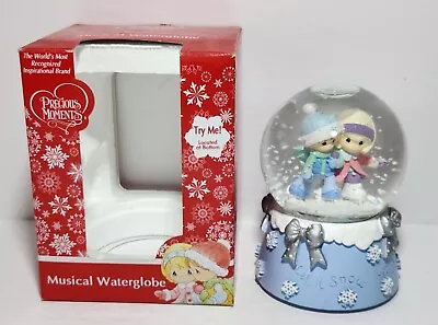 Precious Moments Ice Skating Christmas Musical Snowglobe Water Globe • $39.95