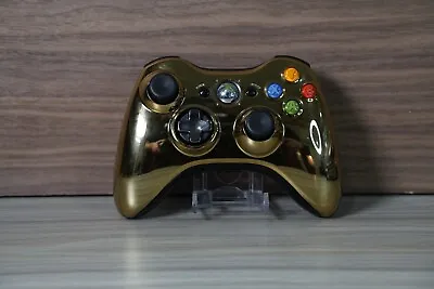 $35 • Buy Microsoft Xbox 360 Wireless Gold Chrome Controller Tested/Cleaned