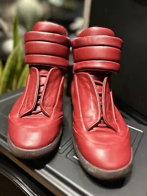 Maison Martin Margiela Future Leather Sneakers Sz 45 RED Men's • $299