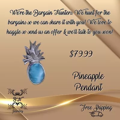 Marahlago Pineapple Larimar Sterling Silver Pendant In Gift Box Ships Fast!!! • $79.99