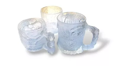 McDonald’s FLINTSTONES Lot Of 3 New Glass Mugs (1994) (Never Used) • $15