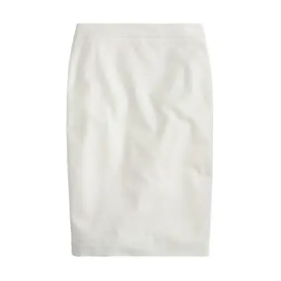 NWT J.Crew No. 2 Pencil In Ivory Bi-stretch Cotton Skirt 4 • $52