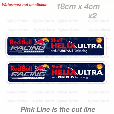 Red Bull  SHELL HELIX Ultra Racing Australia Fridge Bar Toolbox Vinyl  Sticker  • $7.20