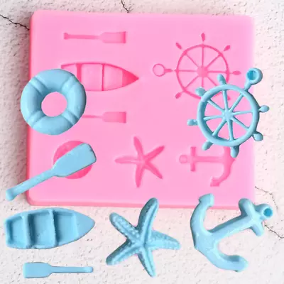 £5.30 • Buy Sea Sailboat Anchor  Fondant Mould Cake Decorating Mold Bakeware Frame M378