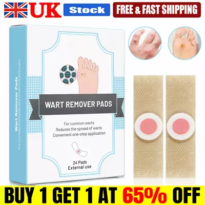 24 Medicated Corn Removal Foot Plasters Natural Wart Remover Carnation Pack Pads • £5.99