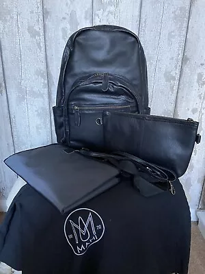 MAHI ~ Black Leather Changing Backpack / Rucksack ~  BNWT • £59.99